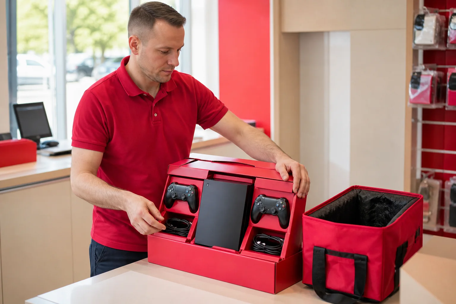 Accessories prepared for delivery